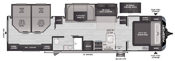 View 2024 Keystone Passport 3401QD complete specs and manufacturer brochures