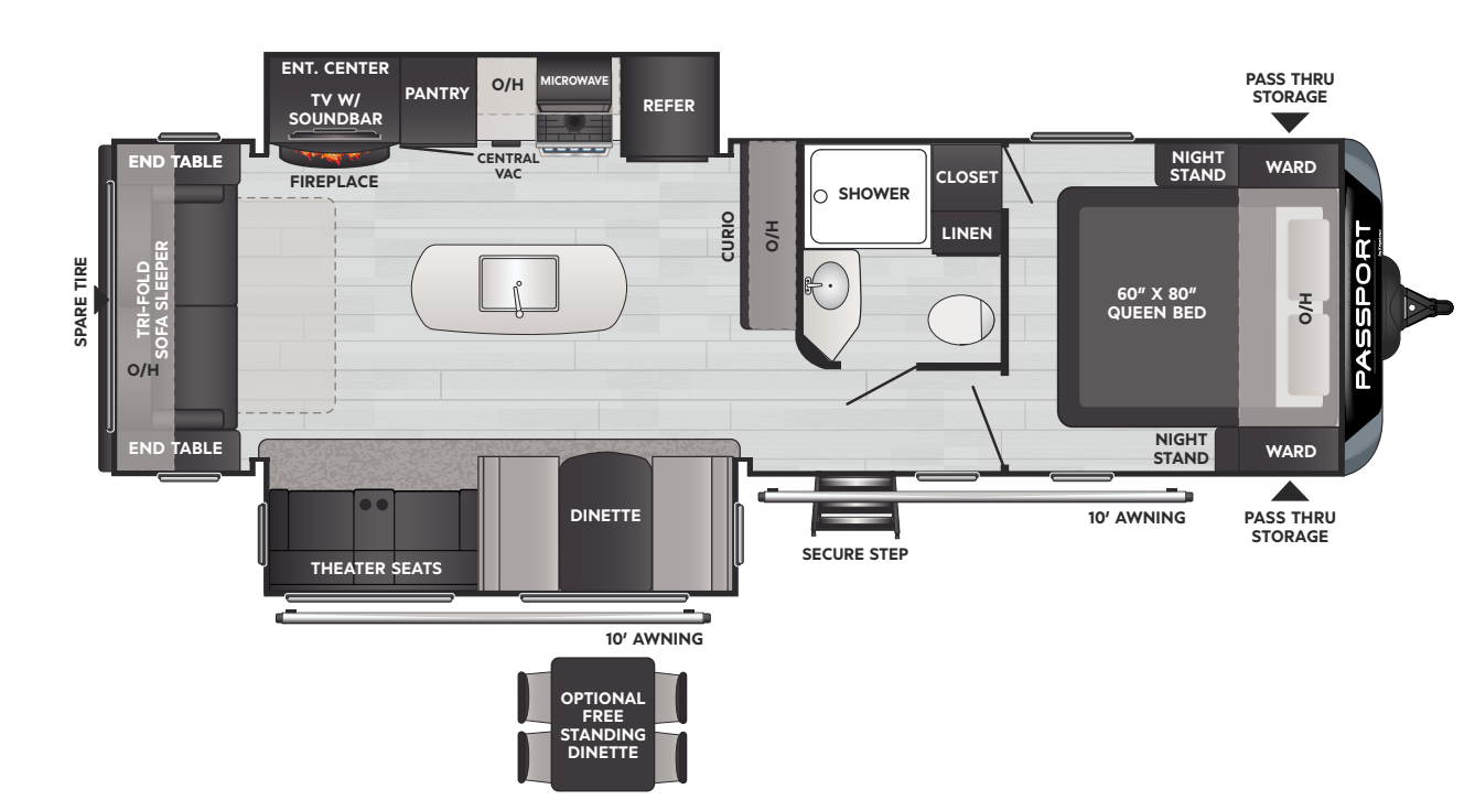 View 2024 Keystone Passport Grand Touring (GT) 2870RLWE complete specs and manufacturer brochures