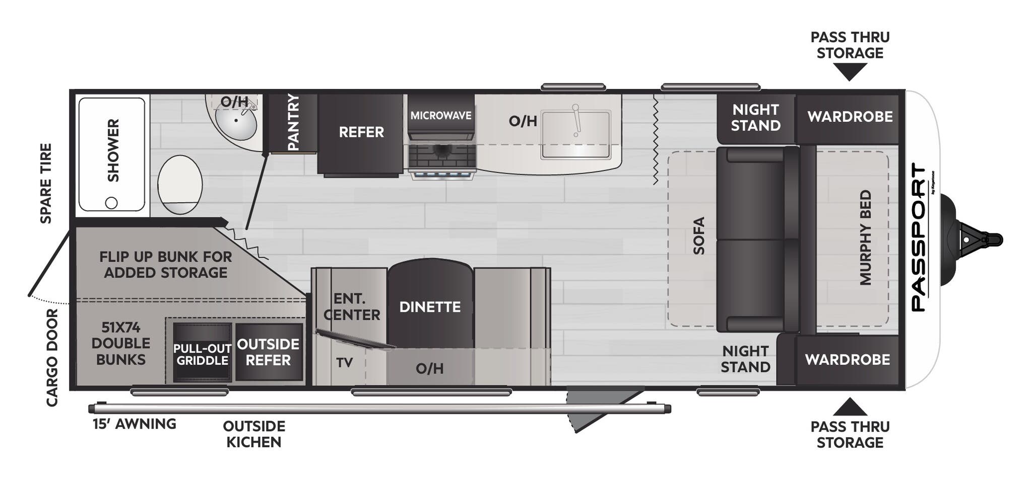 View 2024 Keystone Passport SL Series 219BHWE complete specs and manufacturer brochures