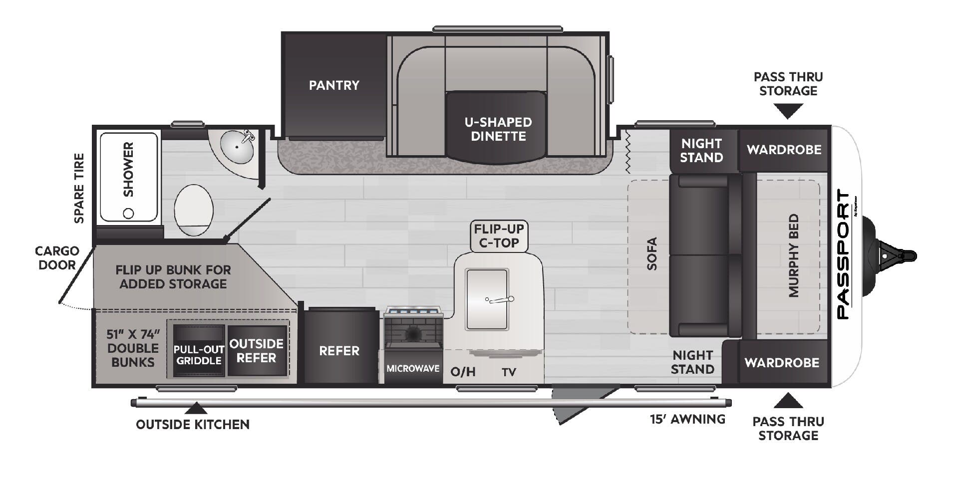 View 2024 Keystone Passport SL Series 221BH complete specs and manufacturer brochures