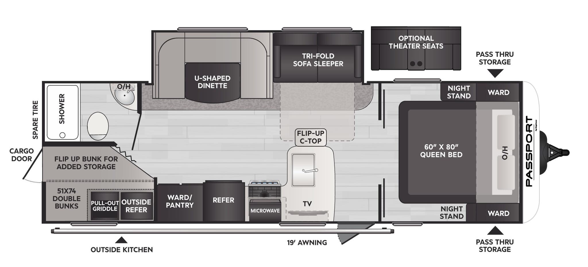 View 2024 Keystone Passport SL Series 268BHWE complete specs and manufacturer brochures