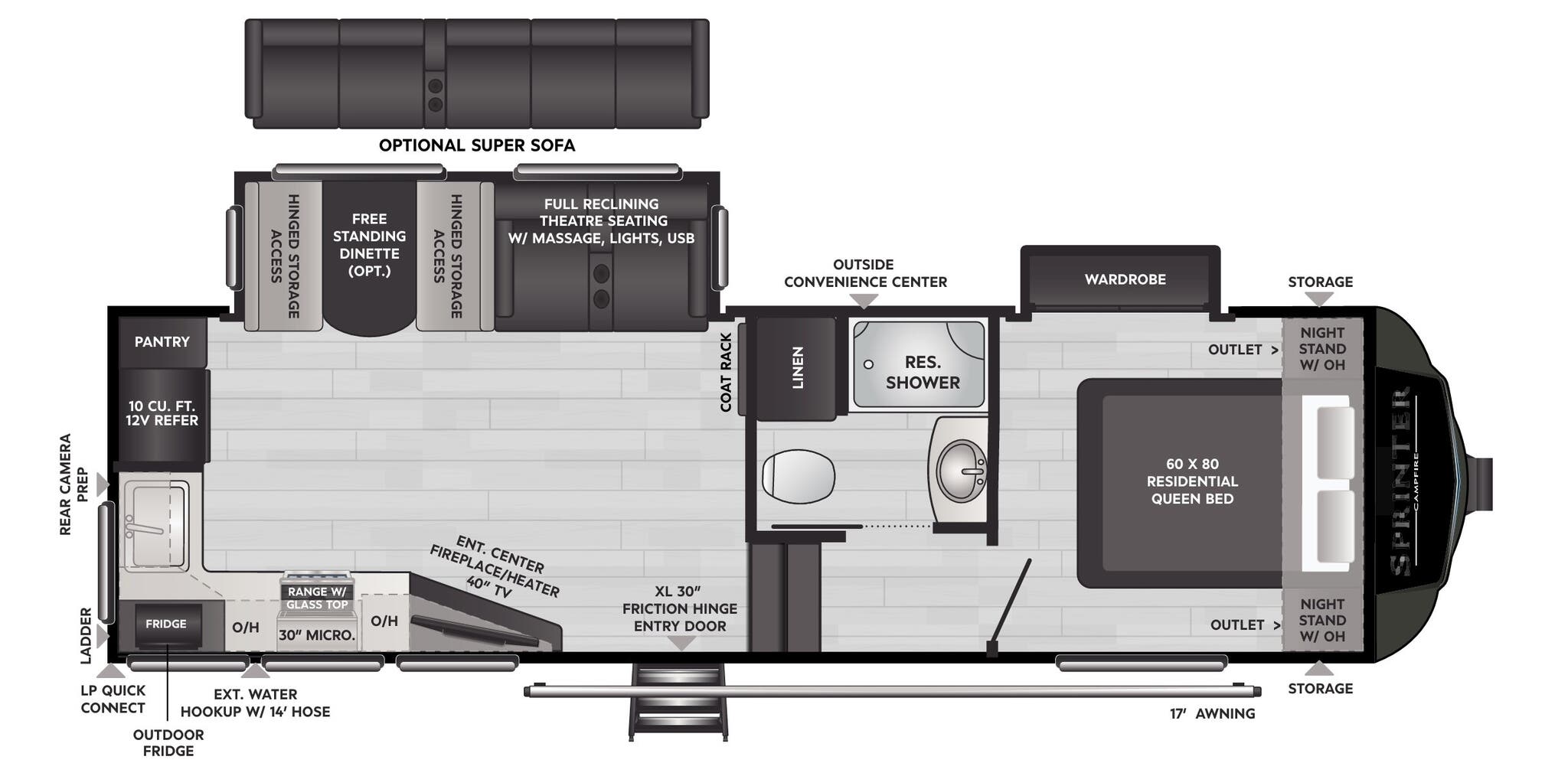 View 2024 Keystone Sprinter 25ML complete specs and manufacturer brochures