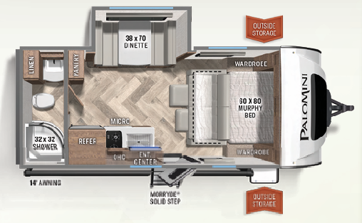 View 2024 Palomino PaloMini 186RBS complete specs and manufacturer brochures