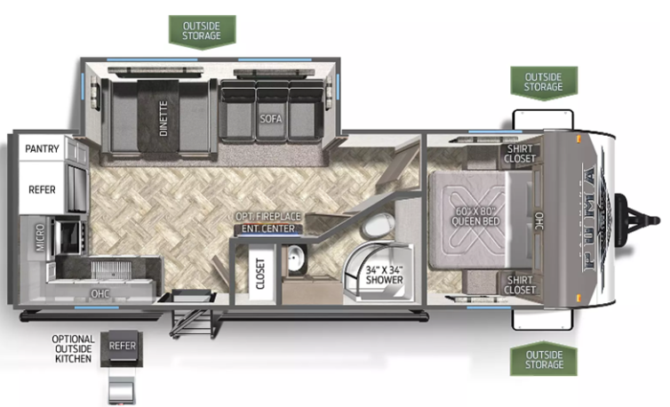 View 2024 Palomino Puma 25RKQB complete specs and manufacturer brochures