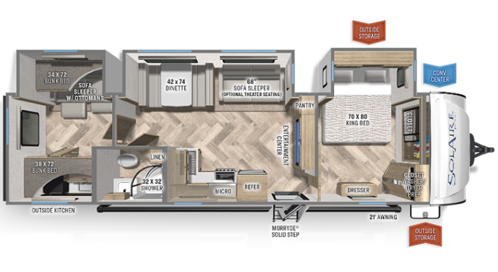 View 2024 Palomino Solaire 320TSBH complete specs and manufacturer brochures