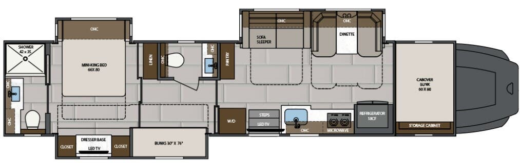 View 2024 Renegade RV Classic 45CBF complete specs and manufacturer brochures