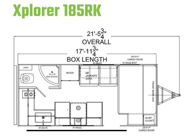 View 2024 Riverside RV Xplorer 185RK complete specs and manufacturer brochures