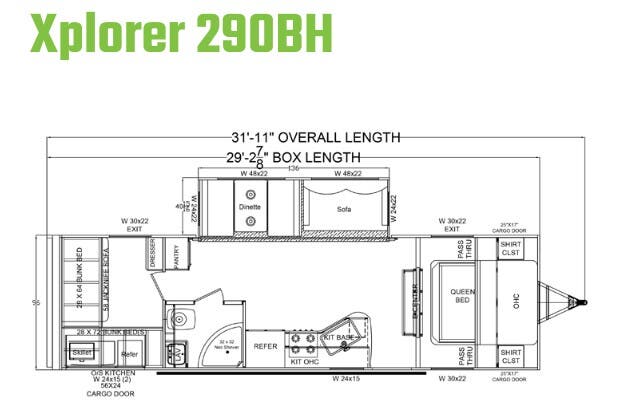 View 2024 Riverside RV Xplorer 290BH complete specs and manufacturer brochures