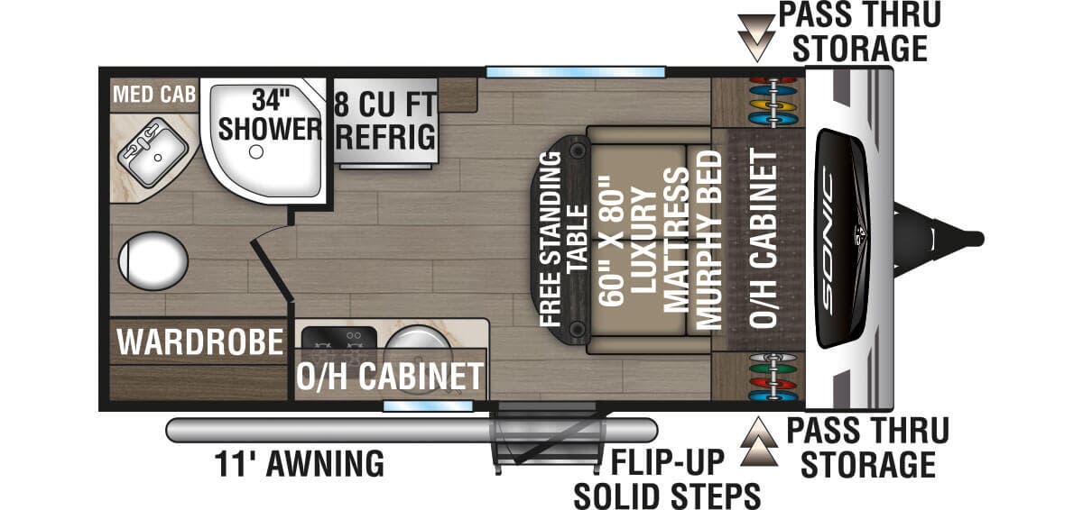 View 2024 Venture RV Sonic Lite SL150VRB complete specs and manufacturer brochures