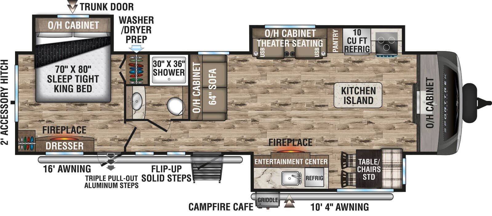 View 2024 Venture RV SportTrek Touring Edition STT333VFK complete specs and manufacturer brochures