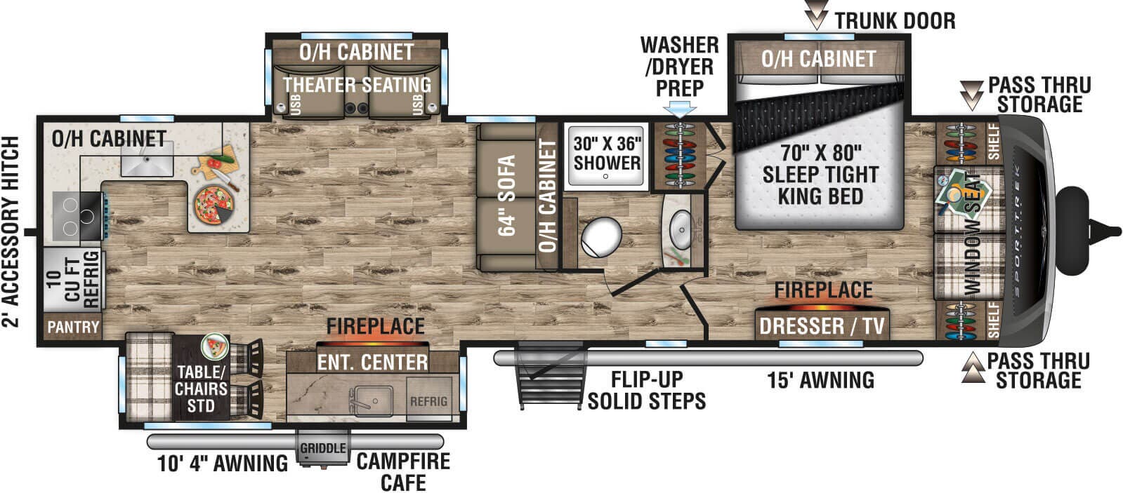 View 2024 Venture RV SportTrek Touring Edition STT336VRK complete specs and manufacturer brochures