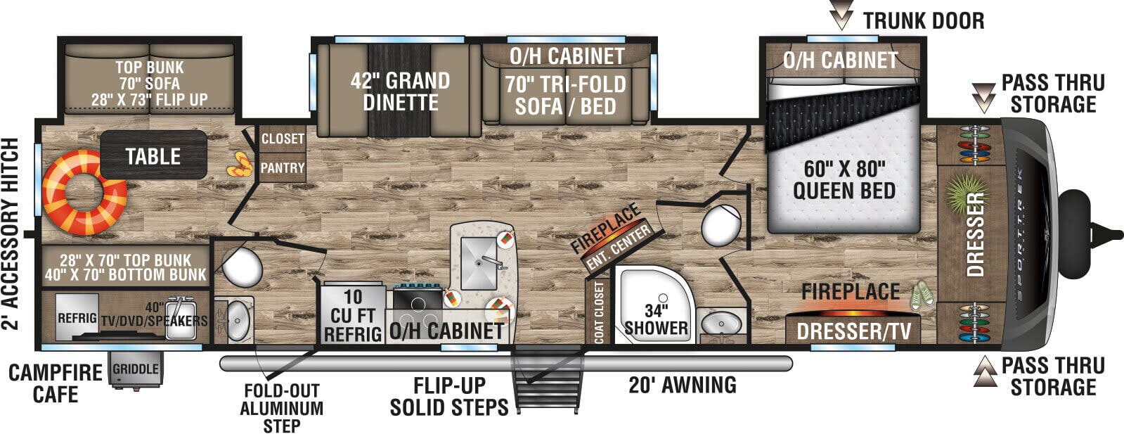 View 2024 Venture RV SportTrek Touring Edition STT343VBH complete specs and manufacturer brochures
