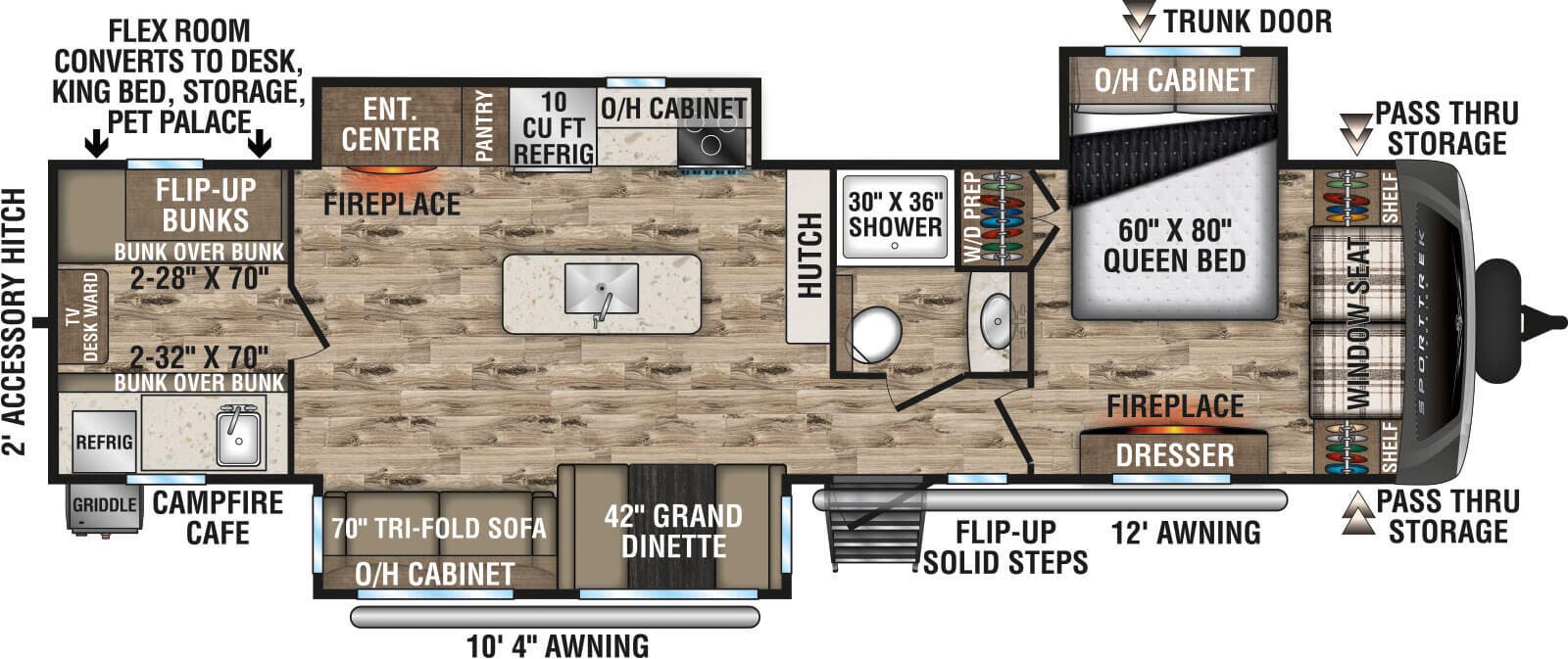 View 2024 Venture RV SportTrek Touring Edition STT343VIB complete specs and manufacturer brochures