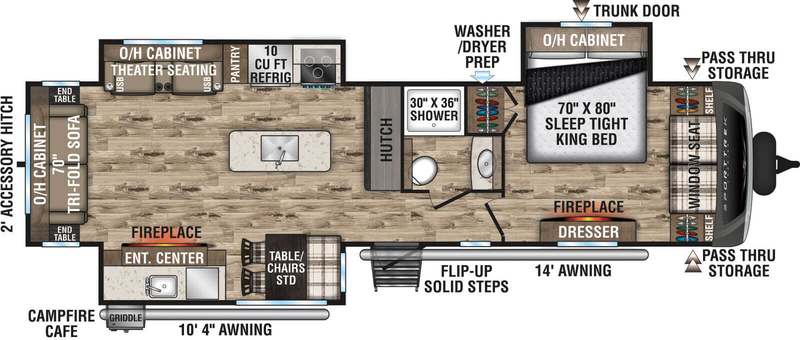 View 2024 Venture RV SportTrek Touring Edition STT343VIK complete specs and manufacturer brochures