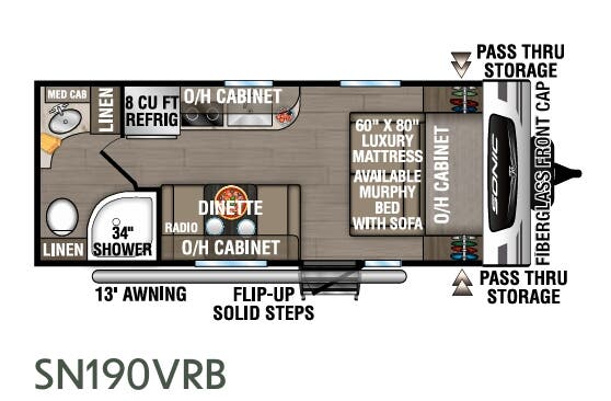 View 2024 Venture RV Sonic SN190VRB complete specs and manufacturer brochures