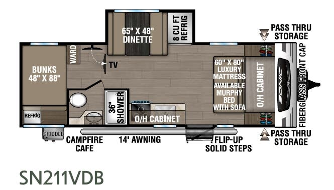 View 2024 Venture RV Sonic SN211VDB complete specs and manufacturer brochures