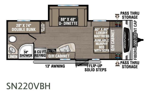 View 2024 Venture RV Sonic SN220VBH complete specs and manufacturer brochures