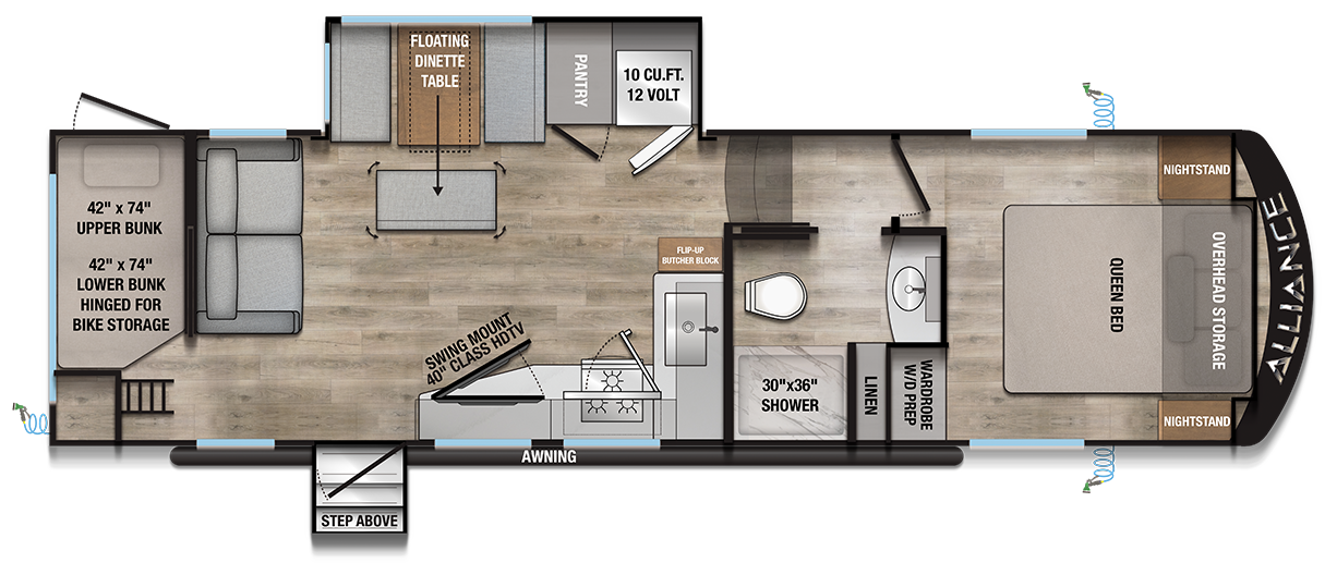 View 2025 Alliance RV Avenue 28BH complete specs and manufacturer brochures