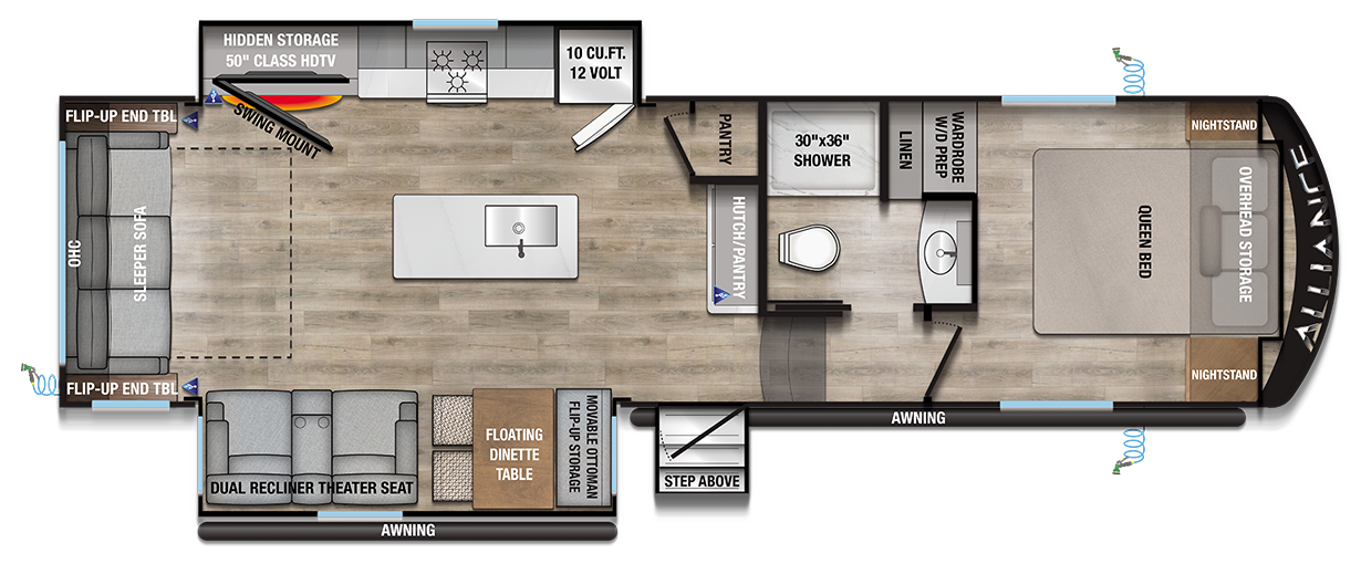 View 2025 Alliance RV Avenue 29RL complete specs and manufacturer brochures