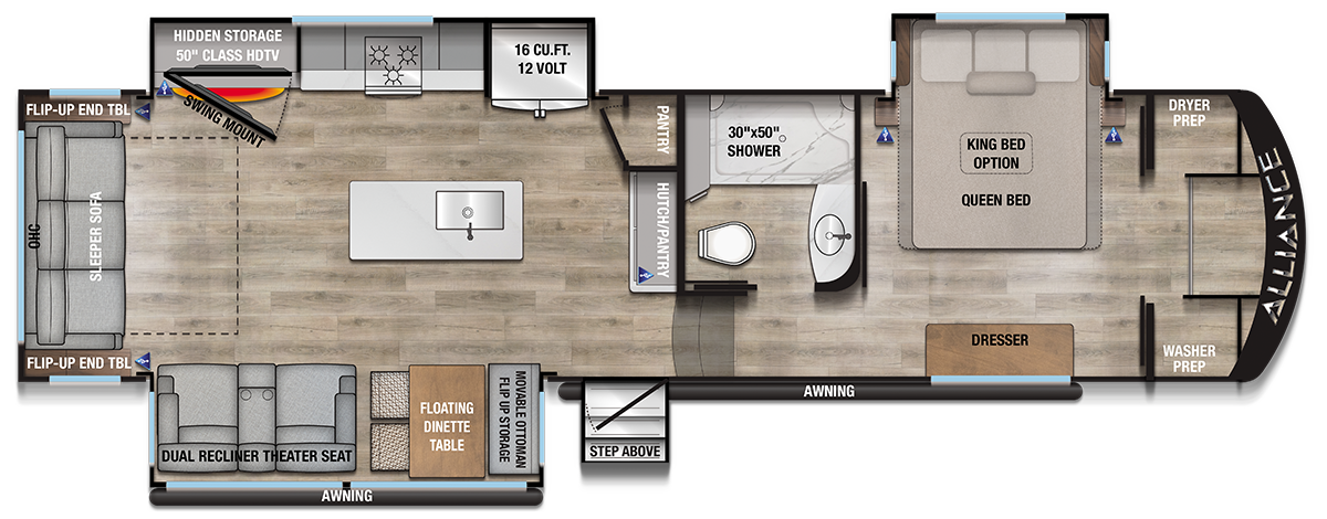 View 2025 Alliance RV Avenue 32RLS complete specs and manufacturer brochures