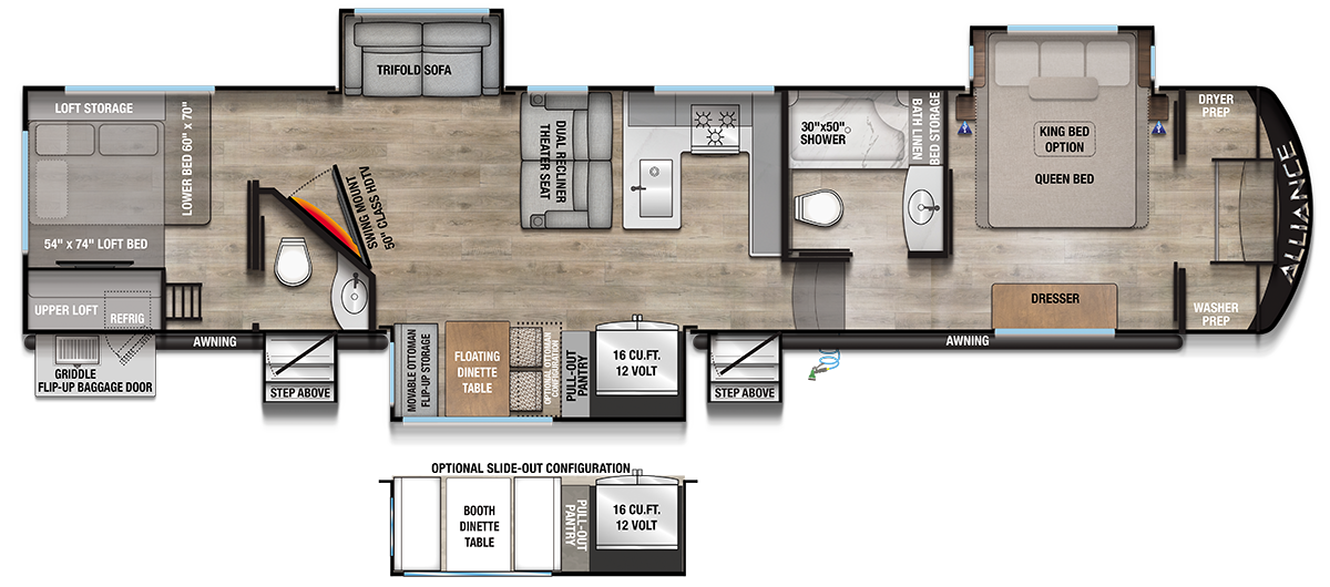 View 2025 Alliance RV Avenue 38DBL complete specs and manufacturer brochures