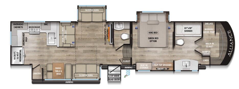 View 2025 Alliance RV Paradigm 382RK complete specs and manufacturer brochures