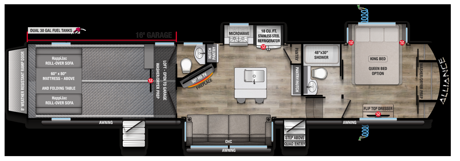 View 2025 Alliance RV Valor 41V16 complete specs and manufacturer brochures