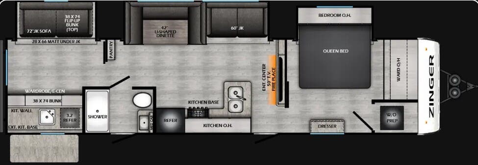 View 2025 CrossRoads Zinger 340BH complete specs and manufacturer brochures