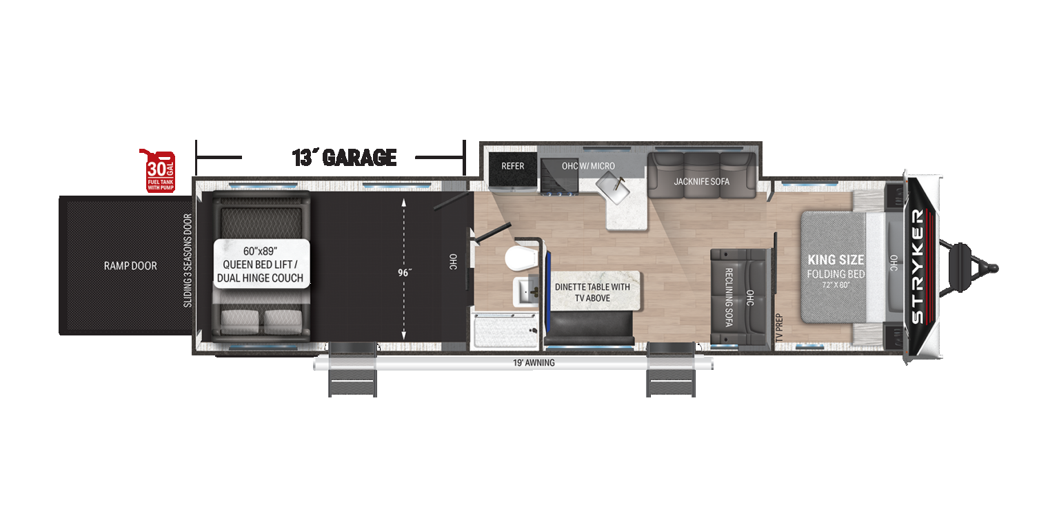 View 2025 Cruiser RV Stryker STG 3413 complete specs and manufacturer brochures
