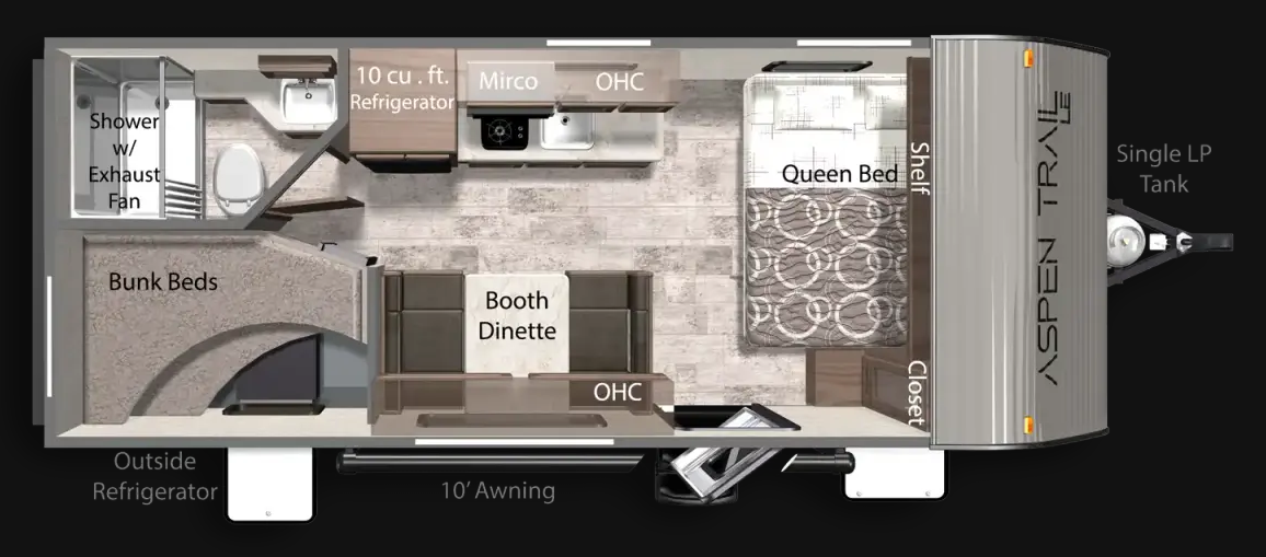 View 2025 Dutchmen Aspen Trail Mini 1950BH complete specs and manufacturer brochures