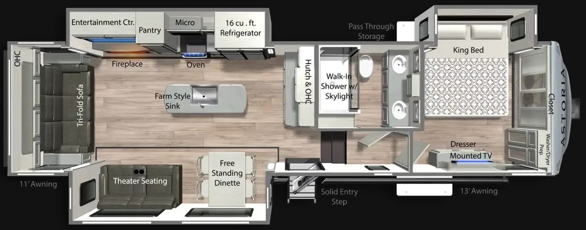View 2025 Dutchmen Astoria 3173RLP complete specs and manufacturer brochures
