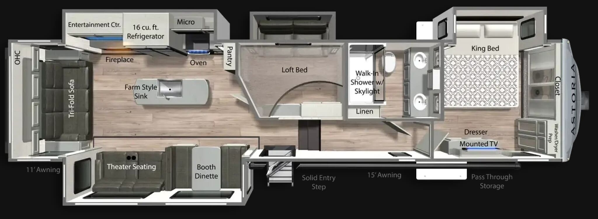 View 2025 Dutchmen Astoria 3553MBP complete specs and manufacturer brochures