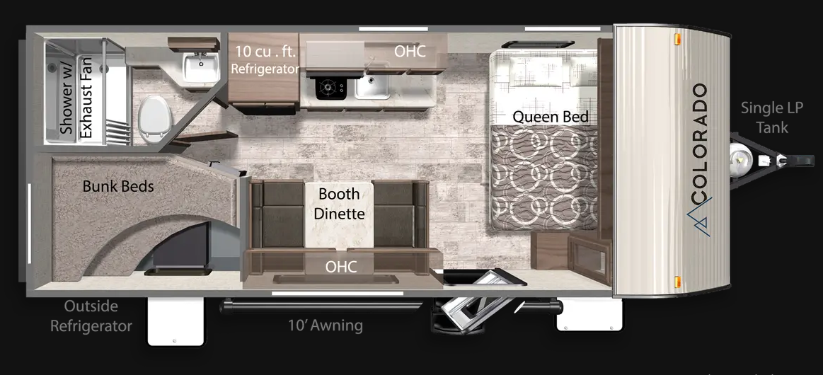 View 2025 Dutchmen Colorado 19BHC complete specs and manufacturer brochures