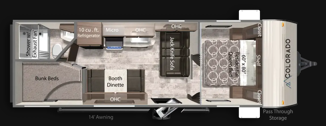 View 2025 Dutchmen Colorado 24BHC complete specs and manufacturer brochures