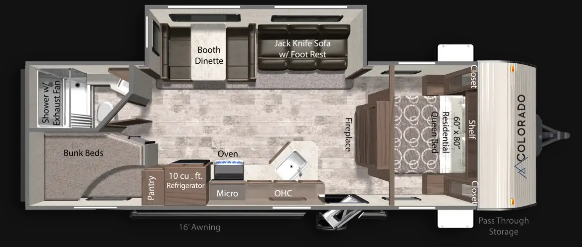 View 2025 Dutchmen Colorado 26BHC complete specs and manufacturer brochures