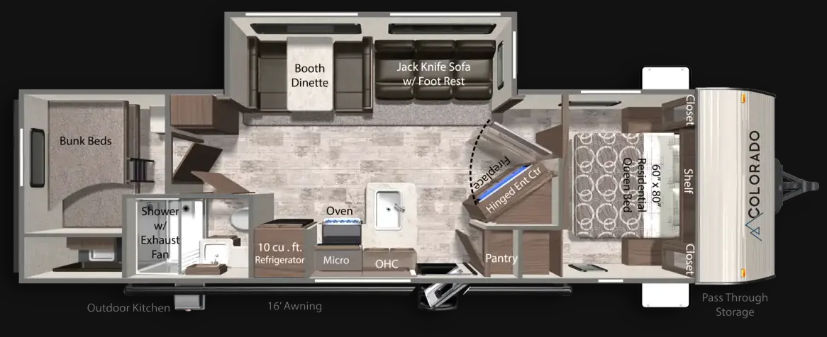 View 2025 Dutchmen Colorado 29TBC complete specs and manufacturer brochures