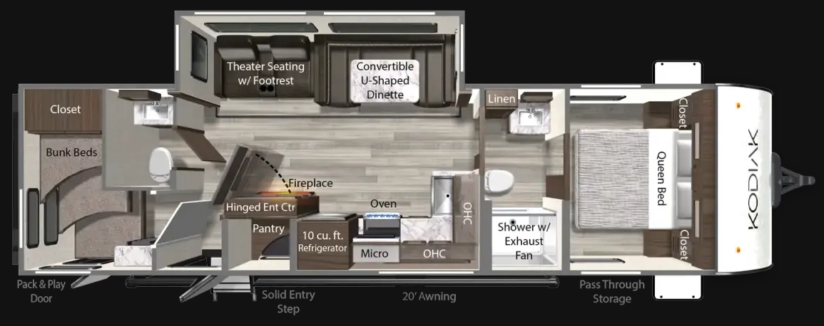 View 2025 Dutchmen Kodiak 302BHSL complete specs and manufacturer brochures