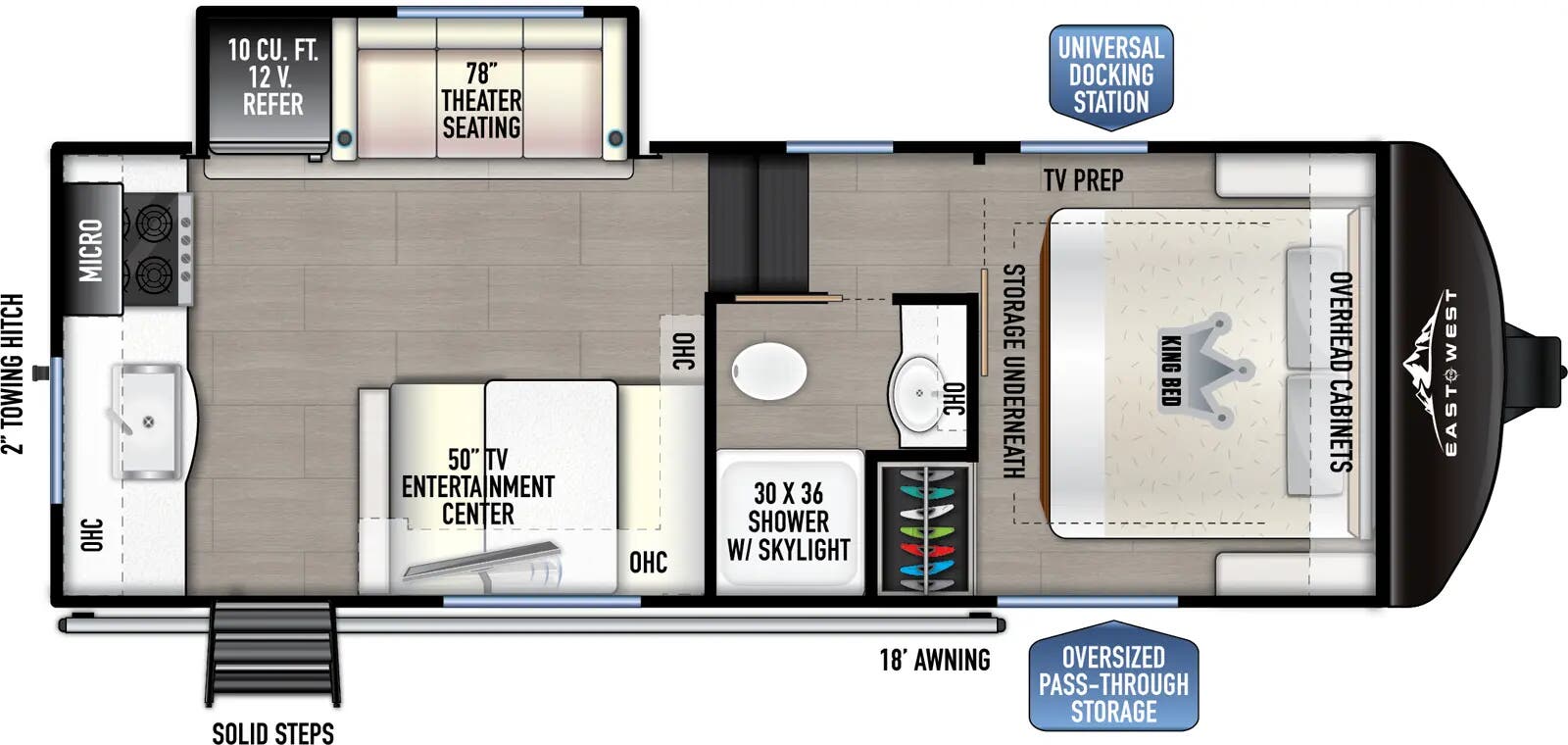 View 2025 East to West Blackthorn 22RK complete specs and manufacturer brochures