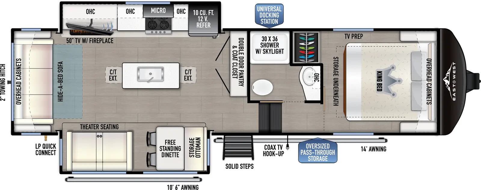 View 2025 East to West Blackthorn 28RL complete specs and manufacturer brochures
