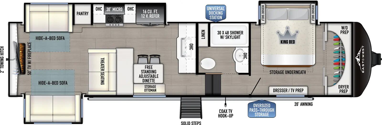 View 2025 East to West Blackthorn 3300RD complete specs and manufacturer brochures