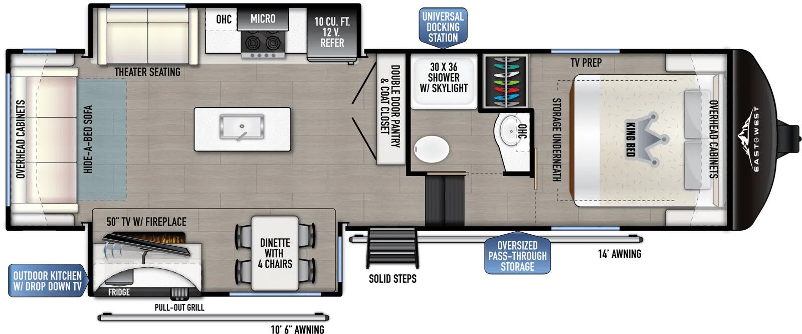 View 2025 East to West Tandara 28RL-OK complete specs and manufacturer brochures