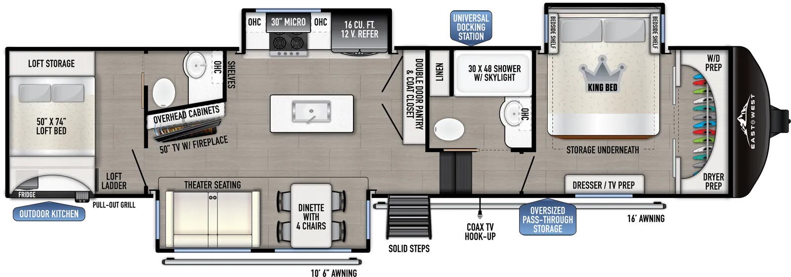 View 2025 East to West Tandara 375BH-OK complete specs and manufacturer brochures