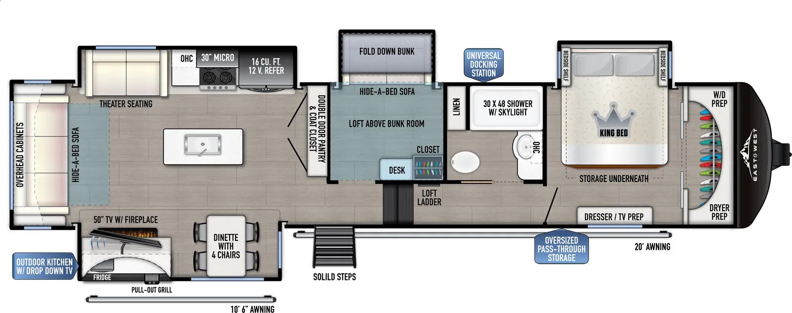 View 2025 East to West Tandara 386MB-OK complete specs and manufacturer brochures