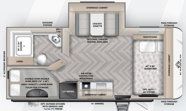 View 2025 Ember RV E-Series 19DBE complete specs and manufacturer brochures