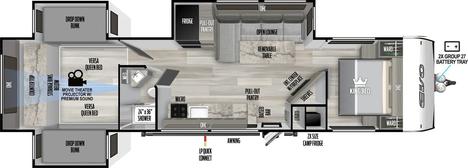 View 2025 Forest River EVO 31BH complete specs and manufacturer brochures