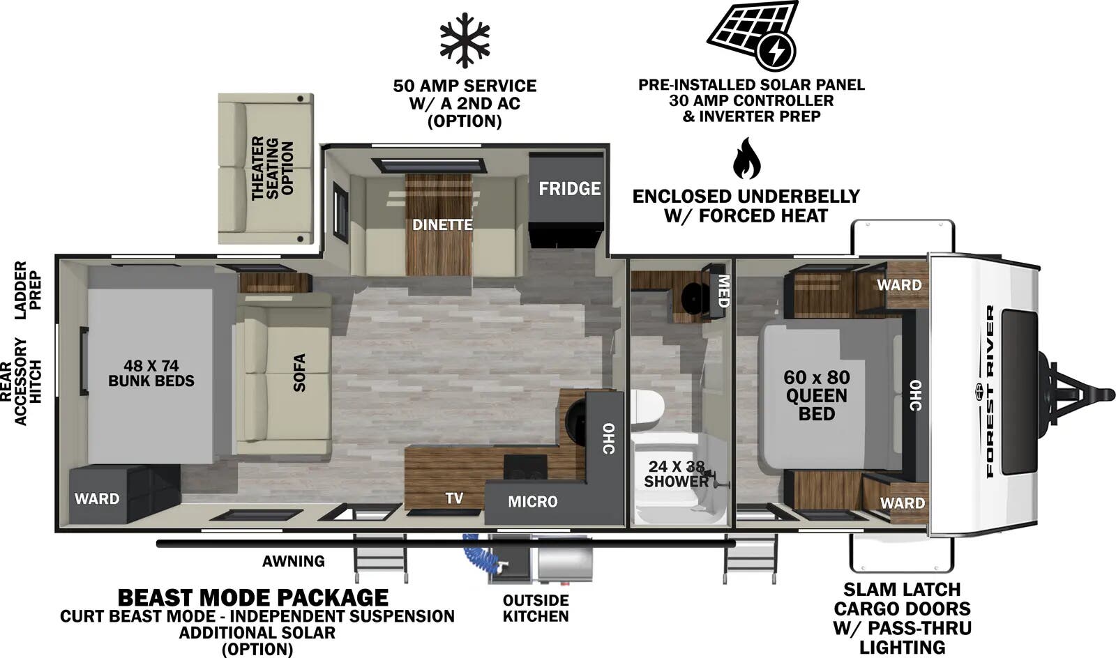 View 2025 Forest River IBEX 25RBH complete specs and manufacturer brochures