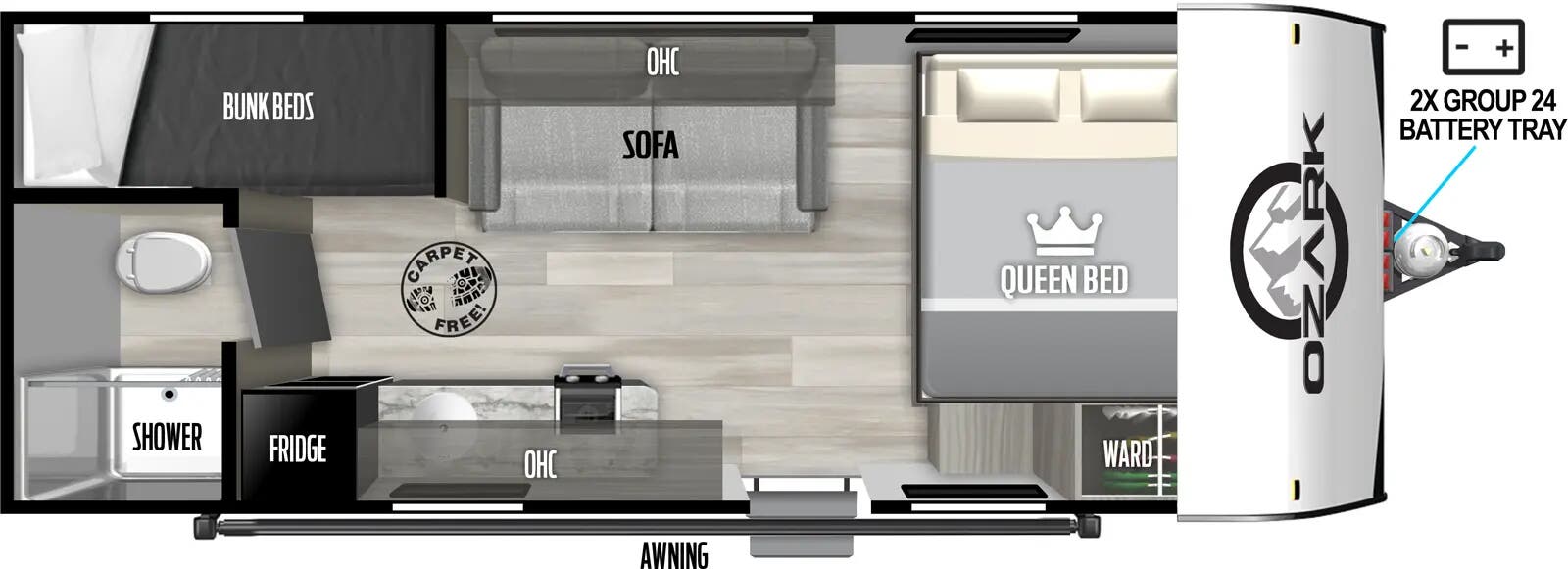 View 2025 Forest River Ozark LE 1620BHLE complete specs and manufacturer brochures