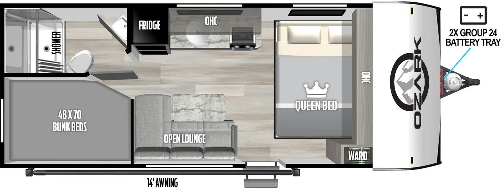 View 2025 Forest River Ozark LE 1620DBLE complete specs and manufacturer brochures