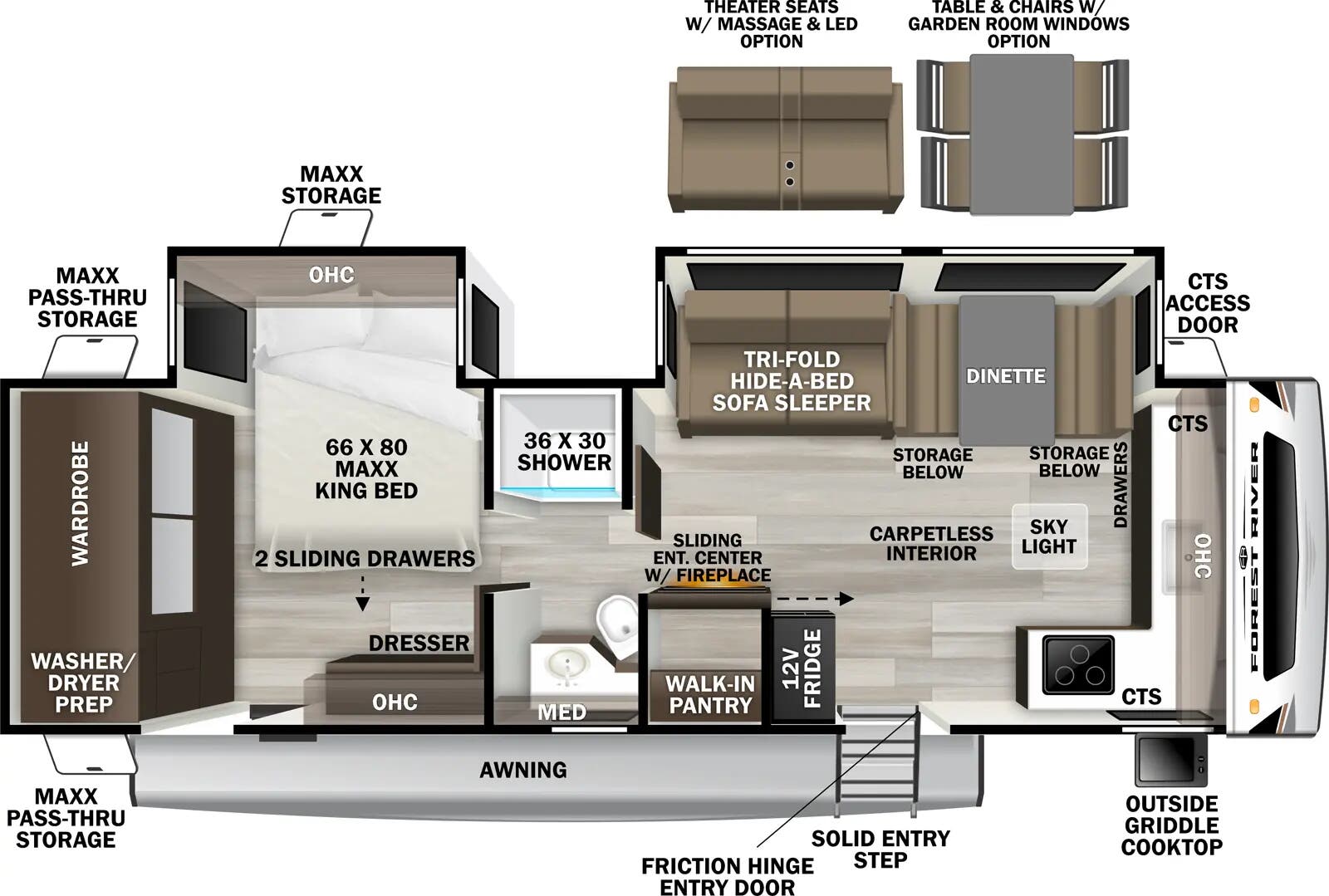View 2025 Forest River Wildcat Maxx 277FKX complete specs and manufacturer brochures