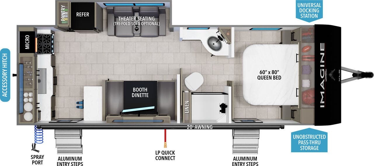 View 2025 Grand Design Imagine XLS 23LDE complete specs and manufacturer brochures